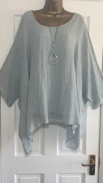 Women's Asymmetrical Blouse Fashion Designer 3-5XL Long-Sleeve Tops (Plus Size)-Women's Fashion Designer Plus Size Long-Sleeve Tops-Women's fashion designer plus size clothes